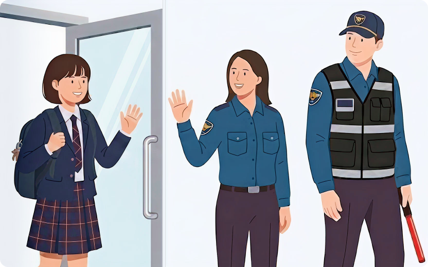 안전한 귀가 동행 일러스트